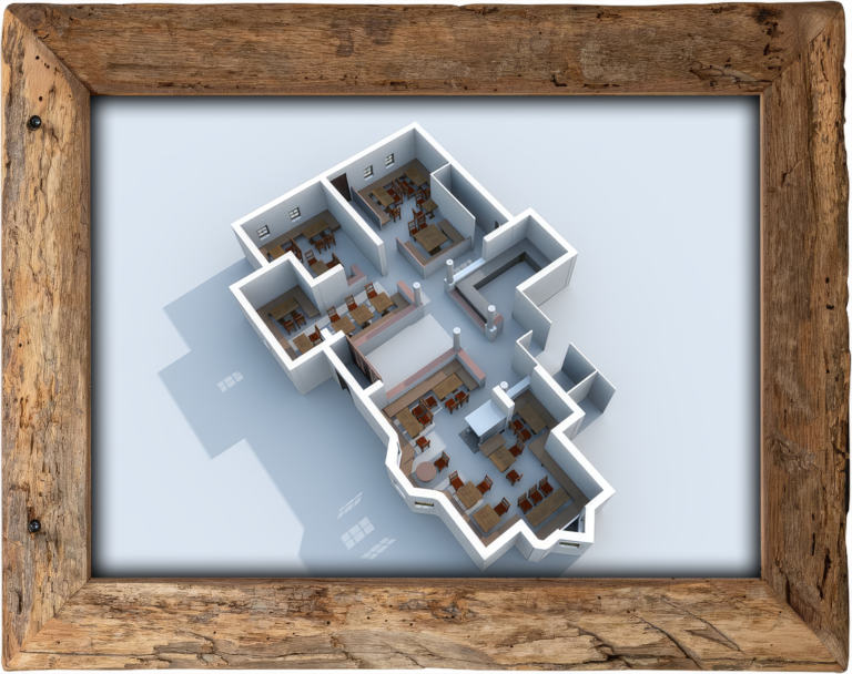 3D-Plan-ausgsteckt